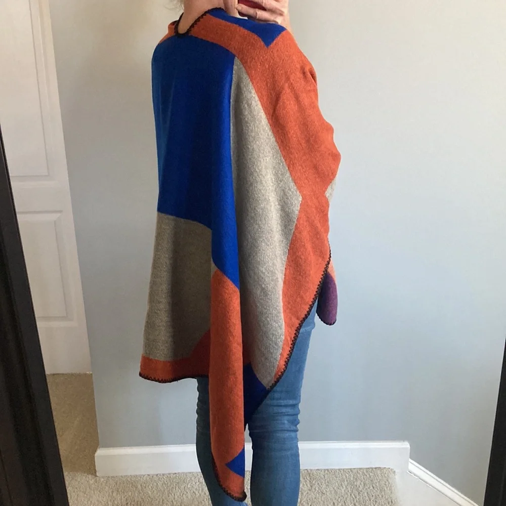 Color Block Open Cardigan Kimono - Picture 7 of 8